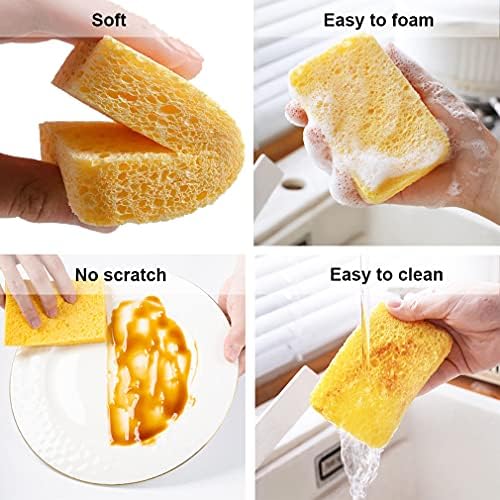 METUUTER Kitchen Sponges 12 Pack Natural Cellulose for Non Scratch Cleaning - Image 5