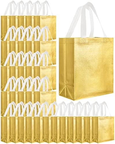 Eccliy 80 Pcs Reusable Gift Bags, Medium, Gold by Eccliy