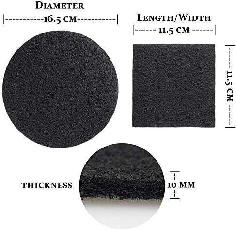 RED FACTOR 8 Pack Extra Thick Charcoal Filters for Kitchen Compost Bins - Activated Carbon Replacement Filters for Odor Free Buckets (4 Round, 4 Square) - Image 3