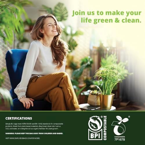 Simply Bio 3 Gallon Compostable Trash Bags Liners Drawstring, Heavy Duty Extra Thick 1 Mil, 11.36 Liter, 50 Bags, Small Kitchen Food Scrap Waste Bag, ASTM D6400, US BPI and OK Compost Home Certified - Image 5