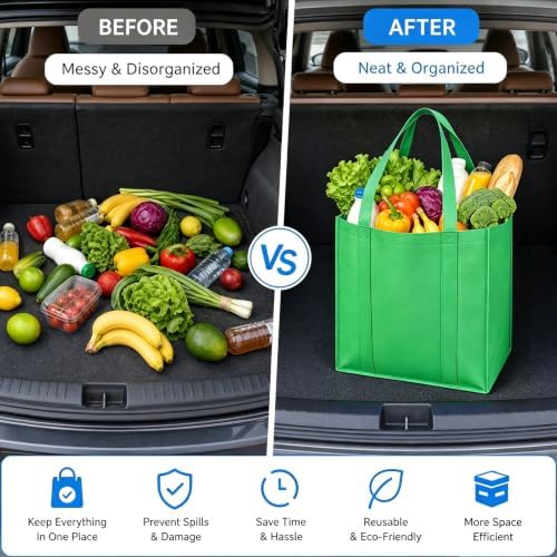 FF Sgdfc14 Pack Reusable Grocery Totes, Heavy Duty with Reinforced Handles, Foldable Large Capacity for Shopping (Multicolor) - Image 6