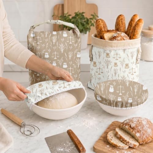 Britimes Reusable Bread Bags Set, Beeswax, XL, Zero Waste, Wheat Scales - Image 7