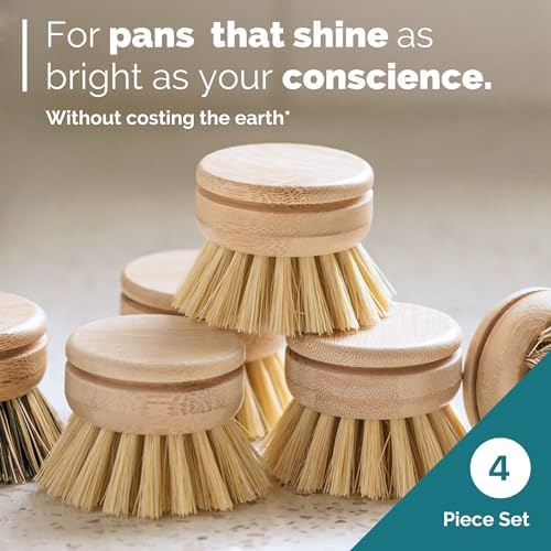 JUNGLE CULTURE Soft Replacement Dish Brush Heads • 4 Pack Sisal Refills - Image 6