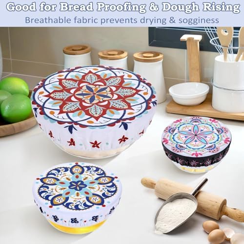 5Pcs Reusable Beeswax Elastic Bowl Covers for Bread Proofing and Food Cover - Image 4