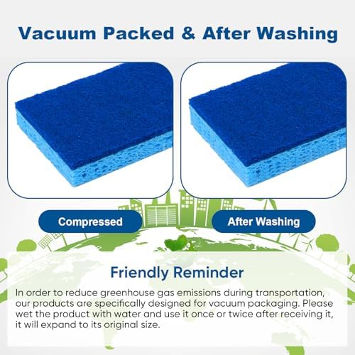 HOMEXCEL Sponges Kitchen 120Pack, Non Scratch Scrub Dish Sponge for Dishes - Image 6
