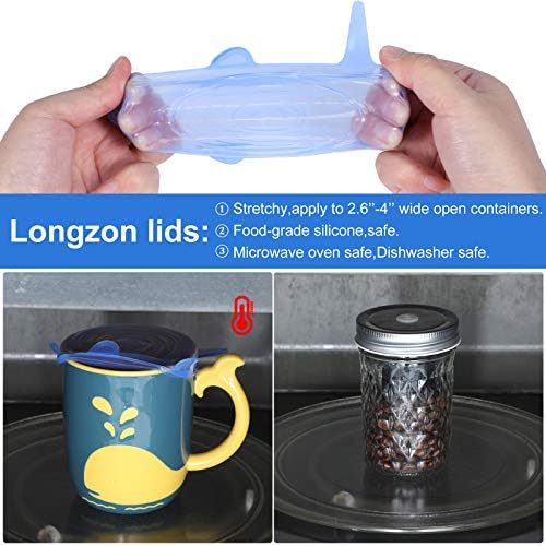 Patelai 24 Pieces Silicone Stretch Can Lids Reusable Expandable Jar Lid Soda Beer Cans Round Elastic Container Food Storage Covers for Mug Cup Small Bowl Fruits Vegetables Storage - Image 5