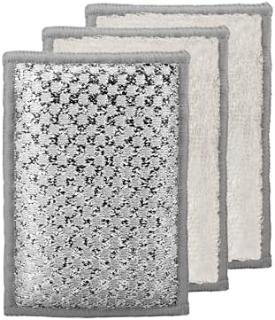 OGGI Bambou Odor-Free Scrubbing Sponges - Natural Scrub Sponges for Dishes, 91% Bamboo-Derived Rayon Cellulose Fiber, Reusable, Absorbent, Durable Scrubbers, Non-Scratch, Washable - 3 pcs, 7x4 by Unknown