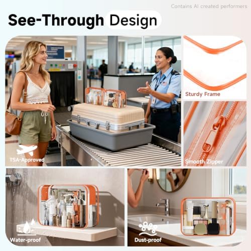 OlarHike Packing Cubes for Travel,Gifts for Women Mom,Anti-Tearing Suitcase Organizer for Luggage with Shoe & Hanging Toiletry Bag,Vacation Essentials & Accessories for Cruise Ship,9 Set,Orange - Image 3