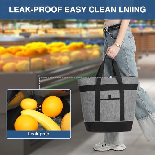 Insulated Cooler Bag Reusable Grocery Tote Bags Transport Large Lunch Box for Women - Image 5