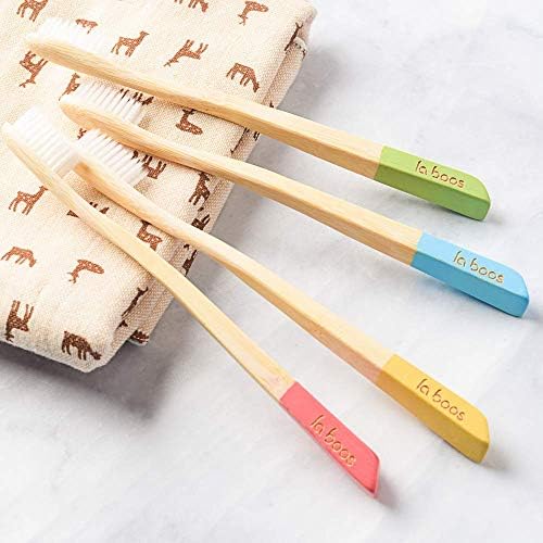 laboos Bamboo Manual Toothbrush, Soft Compact Bristle, Eco Friendly Biodegradable Wooden Toothbrush for Daily Use (4 Pack) - Image 3