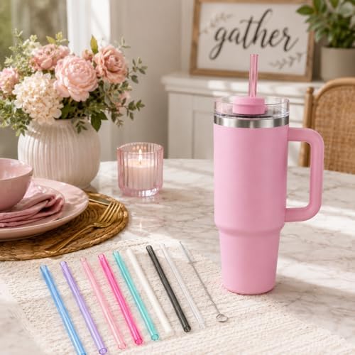 Replacement Straws Compatible with 30 oz Stanley Quencher Tumbler, 10.5 Inch Reusable Straws, Drinking Cup Accessories,Milky White- 6 Pack - Image 6