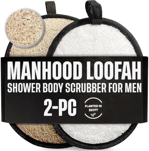 SERRENTO Mens Loofah Body Scrubber - Shower Sponge Luffa 2PCS Baths Hygiene by Serrento