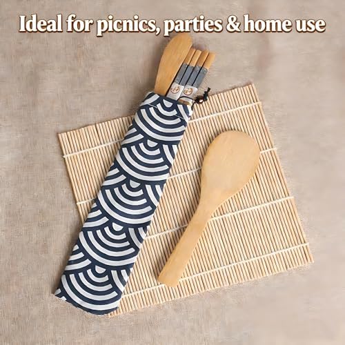 Sushi Making Kit, Rolling Mat, Rice Paddle, Spreader & Chopsticks - Image 4