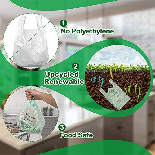 OrangeBio Medium Compostable Shopping Bags, 10" x 6" x 20", 500 Count - Image 3