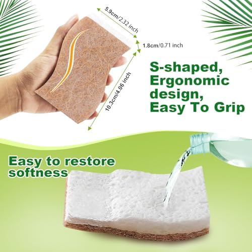 HOMEXCEL Kitchen Dish Sponges, 24 PK Non Scratch Natural Sponge for Dishes - Image 5