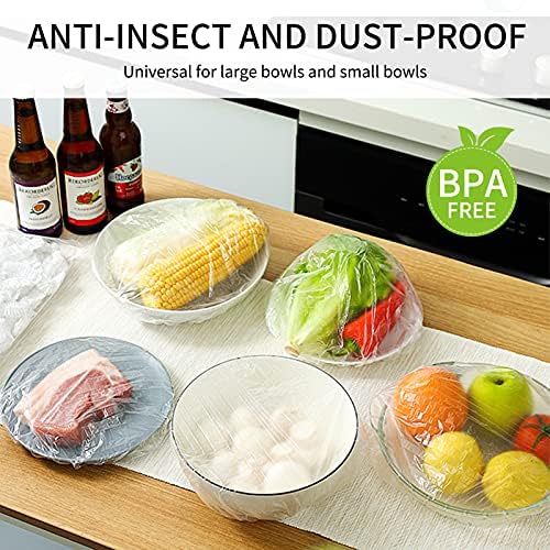Homelove 100pcs Plastic Bowl Covers Food Cover Dish Covers, Reusable Elastic Stretch Fresh Keeping Bags, Kitchen Dining Plate Bread Proofing Food Storage Covers, Plastic Wrap (Boxed) - Image 3