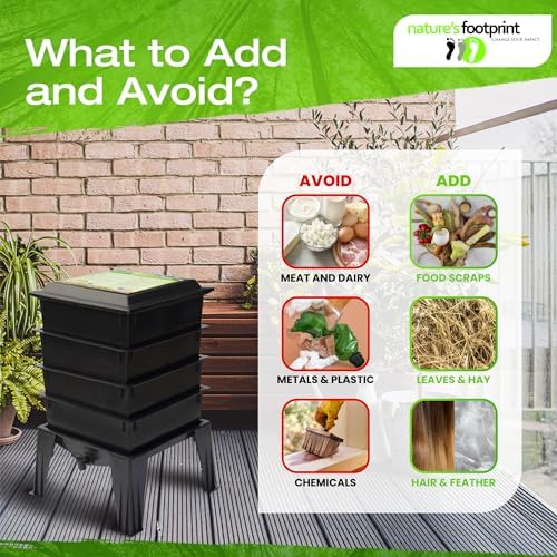 Worm Factory® 360 Black US Made Composting System for Recycling Food Waste at Home – 4 Trays for Efficient Vermicomposting – Durable, Space-Efficient Design, Easy to Assemble, No Odor - Image 4