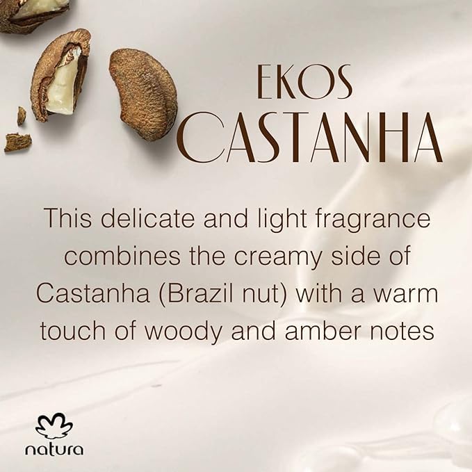 Natura - Ekos Castanha (Brazil Nut) Creamy Bar Soap Set (4 Pack) - 4 Creamy Soap Bars - 97% Natural - 100% Pure Plant Based Oils - Vegan Skin Care - Brazilian Beauty Secrets - Self Care - 3.5oz (100g)