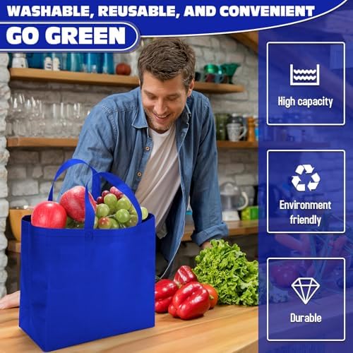 Windyun Reusable Grocery Bags Non Woven with Handles - Image 5