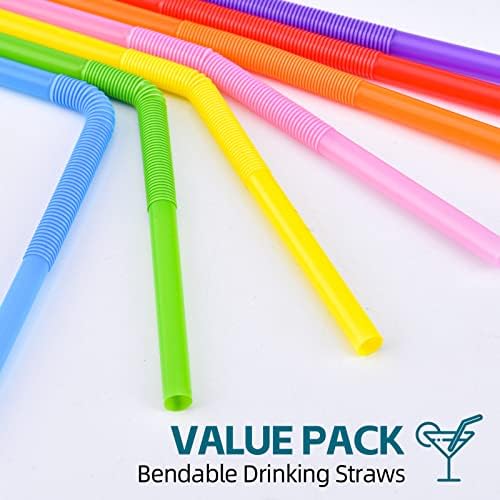 [Individually Wrapped] 100 Pcs Colorful Flexible Plastic Straws - Image 4