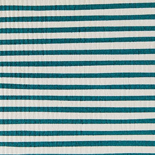 DII Swedish Dishcloths for Kitchen & Cleaning, Reusable, Machine Washable & Dishwasher Safe, Biodegradable, 7.75 x 6.75, Teal & White - Image 2
