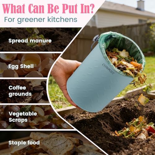 AOSION Countertop Compost Bin Kitchen,Odorless Indoor Compost Bin with Lid - Image 5