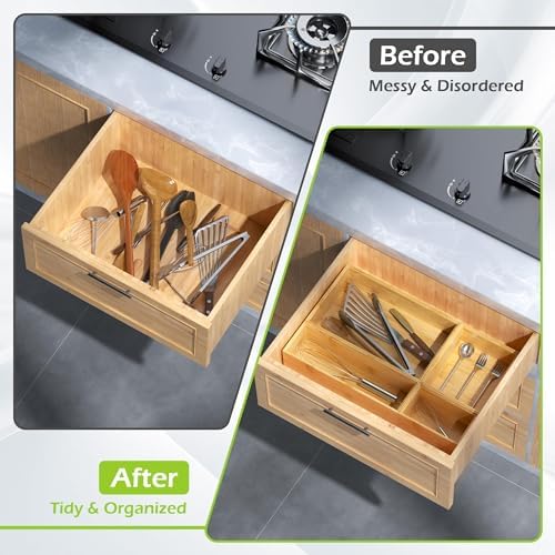 Bamboo Drawer Organizer Boxes, 8-Piece Set for Kitchen & Bathroom - Image 4