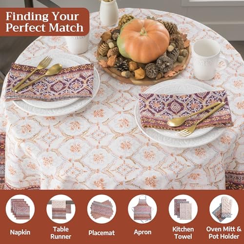 Maison d' Hermine Table Cloth Round Table Reusable 100% Cotton 63" Diameter - Image 4
