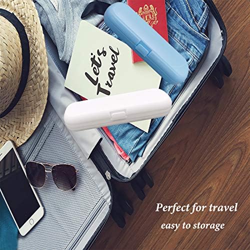 2 Pcs Electric Toothbrush Travel Case, Portable Toothbrush Holder for Oral-B Pro and Other Electric Toothbrush Set by Hovesty (Blue&White) - Image 5