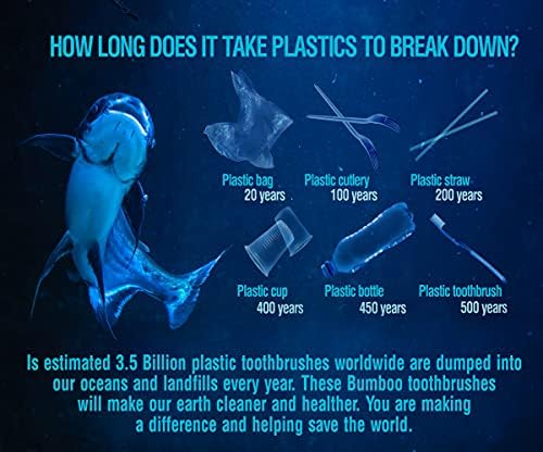 4 Count I Bamboo Toothbrush I Soft Bristles Best for Sensitive Gums I Charcoal I Vegan I Natural Wood I BPA Fee I Recyclable I Compostable I Biodegradable | Environmentally Friendly - Image 7