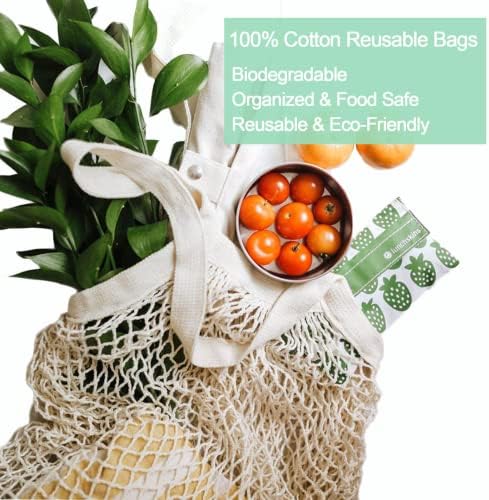 YOYI YOYI Cotton Mesh Reusable Produce Bags, Washable 100% Grocery Tote - Image 3