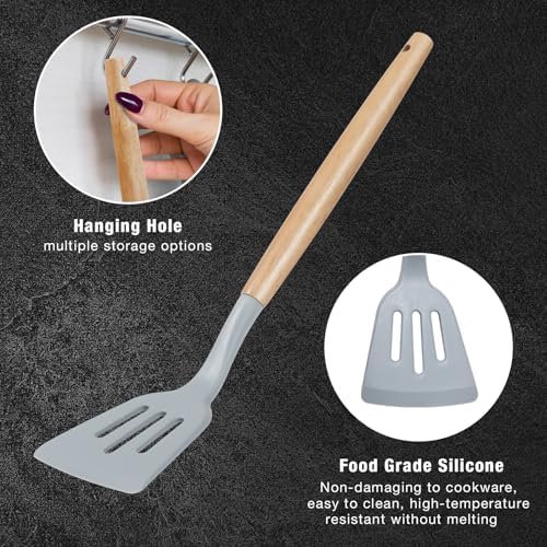 19PCS Gray Kitchen Cooking Utensils Set Kitchen Tools Set - Image 4