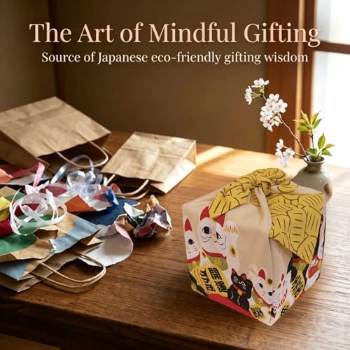 Furoshiki Japanese Wrapping Cloth, Large Size 27.6x27.6 Inch, Reusable Gift Wrap, Eco-Friendly Fabric for Bento Bag, Wine Bottle, Table Decor Washable & Wrinkle Resistant (Lucky Cats, 27.6"x27.6") - Image 4