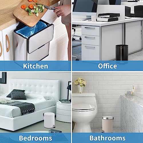 1.2 Gallon Bathroom Trash Bags Durable Tear-Resistant - 150Ct Unscented - Image 6