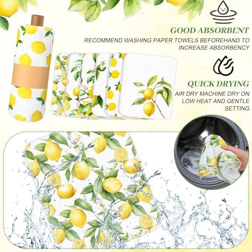 Redbaker 30 Pcs 18 Pcs Reusable Paper Towel for Kitchen,Lemon Style - Image 4