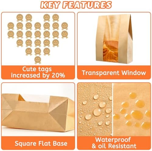 200 Pcs Bread Bags for Homemade Bread 50% Thicker With Window Sourdough Bag - Image 3