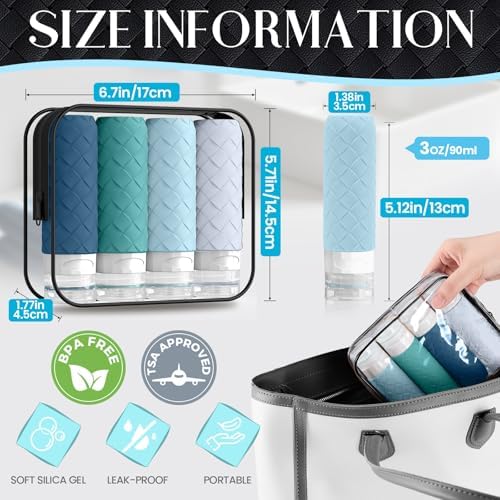 Silevoler Travel Bottles for Toiletries, TSA-Approved Travel Size Container - Image 3