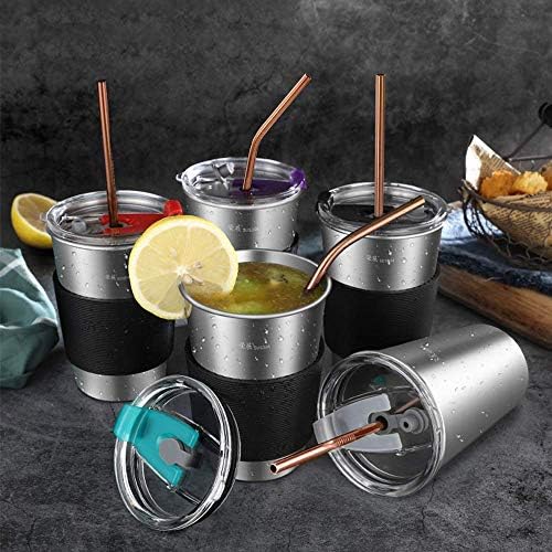 Hiware 12-Pack Rose Gold Metal Straws Reusable with Case - Stainless Steel Drinking Straws for 30oz and 20oz Tumblers Dishwasher Safe, 2 Brushes Included - Image 4