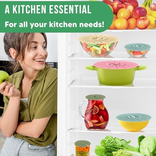 Microwave Cover Silicone Lids - Set of 11 Pieces - Suction Covers for Pots, Pans, Bowls, Cups, Skillets - Splatter Protection - Easy Food Storage - BPA Free - Image 3