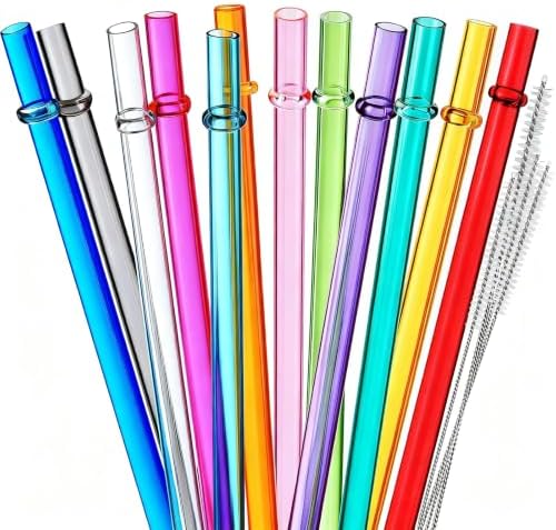 24 Pack Reusable Plastic Straws with 4 Brushes, 9" Tritan Hard Straws by ALINK