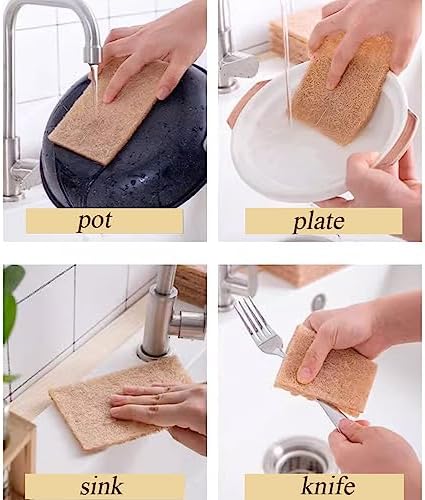 Natural Scouring Pads 15 Pack- Non-Scratch Sisal Cleaning Scrub Pads for Dishes, Eco-Friendly Coconut Fiber Kitchen Scrubbers for Pans and Pots, Compostable, Biodegradable - Image 5