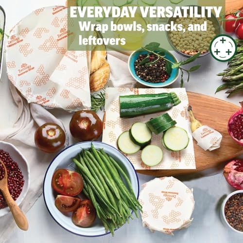 Zenlogy Beeswax Food Wrap Roll, 13 x 55 Inches, Organic Cotton, Reusable - Image 3