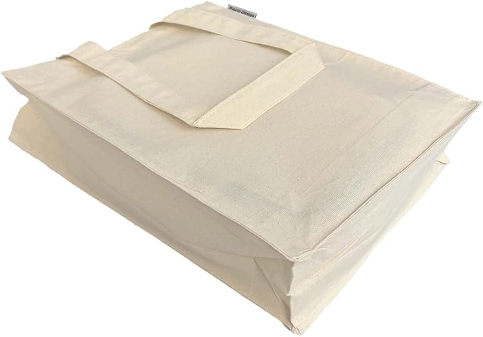 12 Ct Small Cotton Tote Bags with Full Gusset – Reusable Canvas Carry Bags