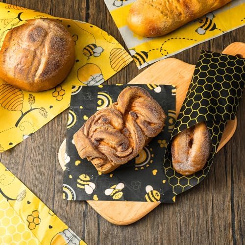 Tranqun 27 Pack Beeswax Wraps for Food Reusable Beeswax Assorted Bread Storage Wrap Fresh Food Keeper for Covering Dishes Sandwich Cheese Fruit Bread Snacks 3 L 9 M 15 S Sizes - Image 5