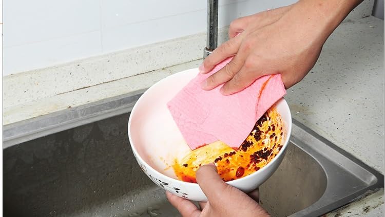 Reusable Cleaning Cellulose Sponge Cloths Absorbent Wipes Clean Kitchen Car Dish Eco-Friendly Dishcloth Hand Towel Auto - 1pack (5pcs) - Image 2