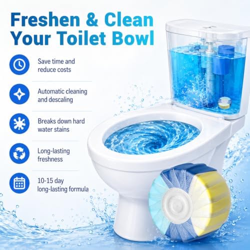 Toilet Bowl Cleaner Tablets,Auto Tank Clean,Colorful 8 Pack - Image 2