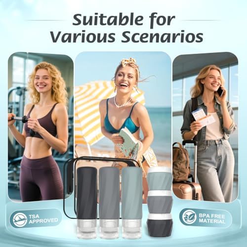 6Pcs Travel Bottles for Toiletries, Silicone Travel Size Containers Set - Image 7
