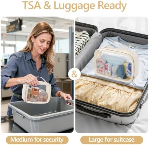 PACKISM Clear Makeup Bag Travel - Velvet Side TSA Approved Toiletry Bag - Image 2