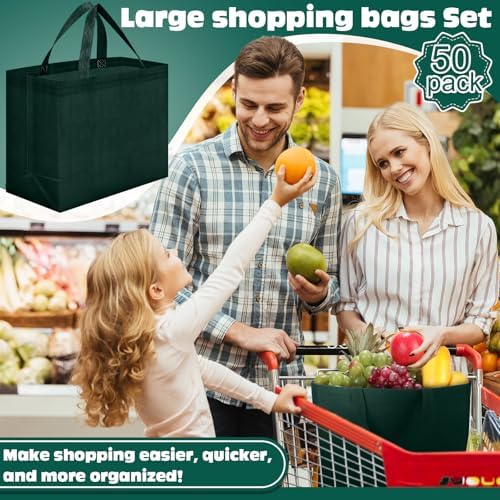 Windyun Reusable Grocery Bags Non Woven with Handles - Image 2
