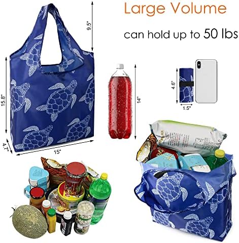 BeeGreen Animal Reusable Shopping Bags Grocery Bag 10 Packs with Zipper Carry Pouch Cute Shopper Extra Large Machine Washable Durable Gifts for Animal Lovers - Image 2